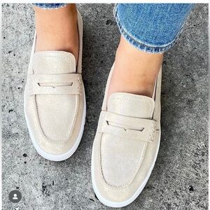 Vionic Gold Flats with Modern Penny Loafer Design